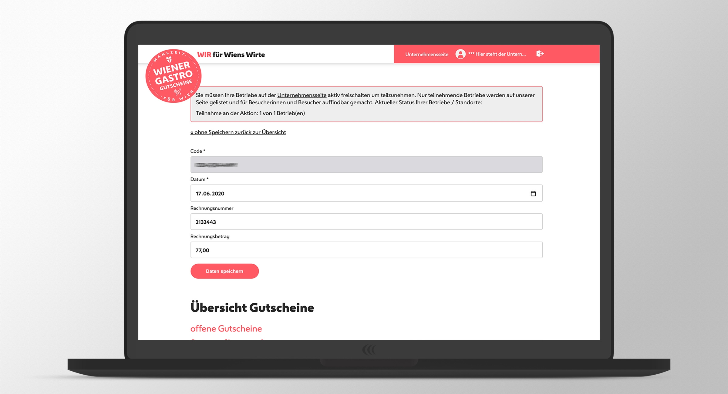 Wiener Gastrogutschein | wienergastrogutschein.at | 2020 (Company Laptop 04) © echonet communication
