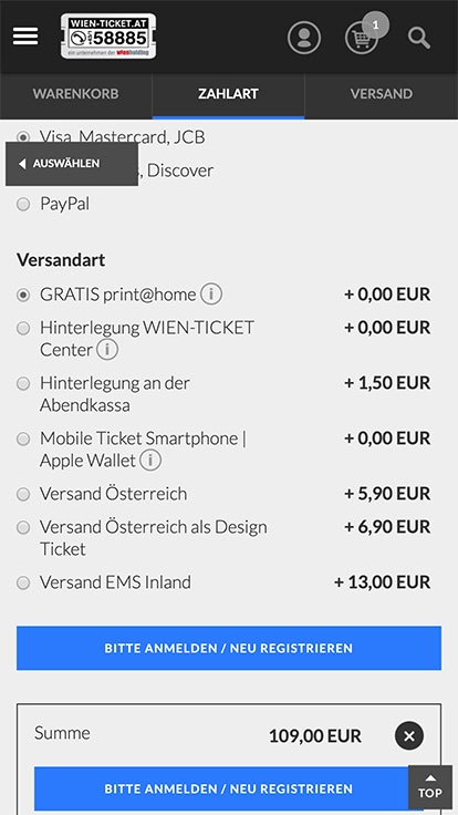 WIEN TICKET | wien-ticket.at | 2015 (Mobile Only 06) © echonet communication GmbH